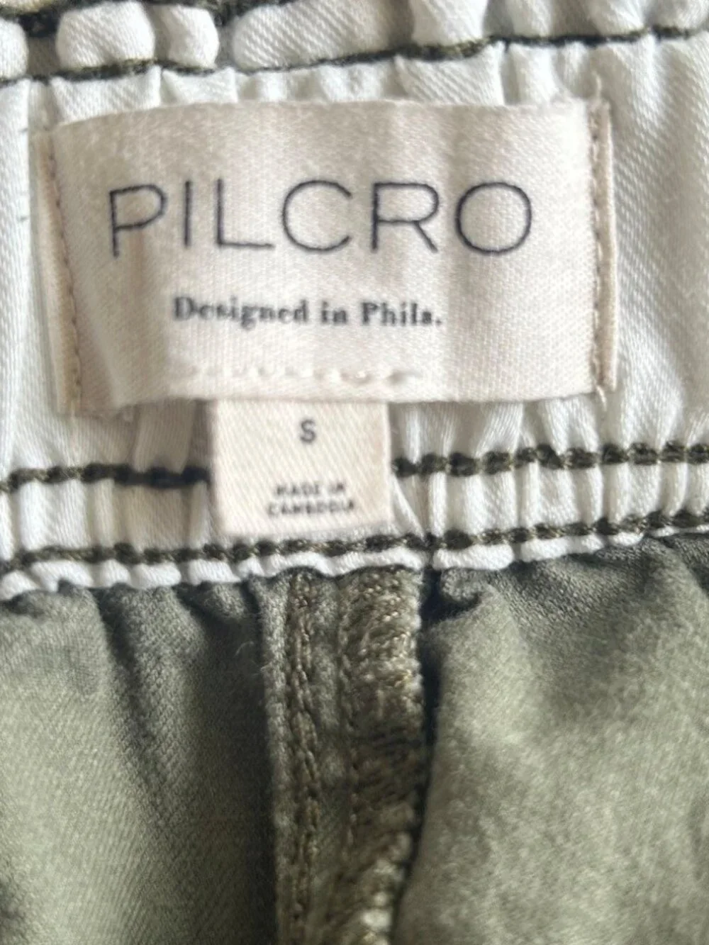 ANTHROPOLOGIE Pilcro Crop Wide Leg Olive Green Cargo Pants EUC - Picture 4 of 7